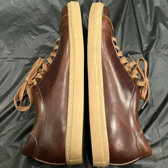 Epaulet Brown Leather Low Top Sneakers - Picture 10 of 12